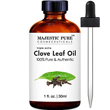 Majestic Pure Clove Leaf Essential Oil, 100% Pure and Natural Therapeutic Grade 1 fl oz