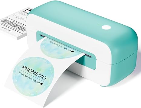 Phomemo Thermal Shipping Label Printer, 4x6 Desktop Thermal Label Printer for Shipping Packages/Small Business/Office/Home, Widely Used for Amazon, Ebay, Shopify, Etsy, UPS, FedEx - Green