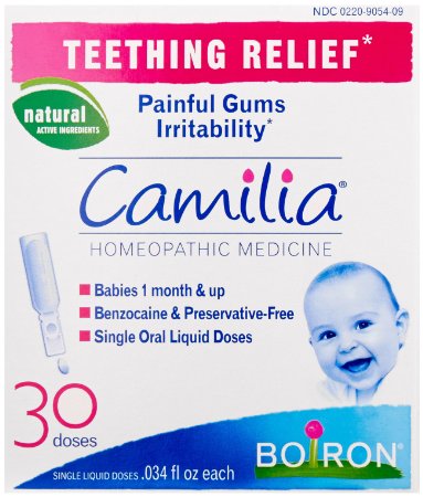 Boiron Camilia Teething Relief, 30 Count (0.034 fl oz each)