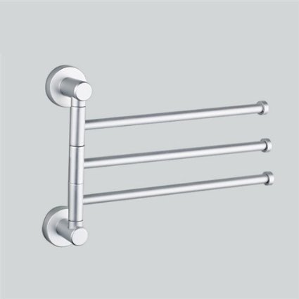 AUCH New/Durable/Useful Wall-Mounted High Quality Aluminium Alloy Swing Bathroom/Kitchen Towel Bar Rack Hanger Holder Organizer Pattern A(3-Arm)