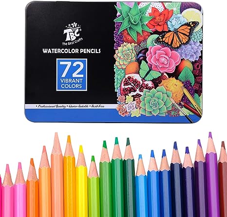 TBC The Best Crafts Watercolor Pencils Set, 72 Professional Colored Pencils for Adult and Kids, Art Drawing Colored Pencils, Ideal for Coloring,Painting