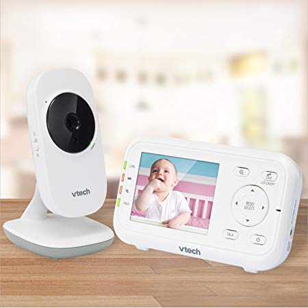 VTech VM3252 Digital Audio/Video Baby Monitor with Temperature Sensor, 1 Count, White