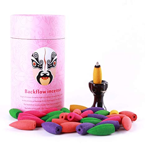90 Pcs Premium Backflow Incense Cones Variety Pack - Lavender, Lemon, Rose, Grapefruit, Apple - 5 Mixed Natural Scents