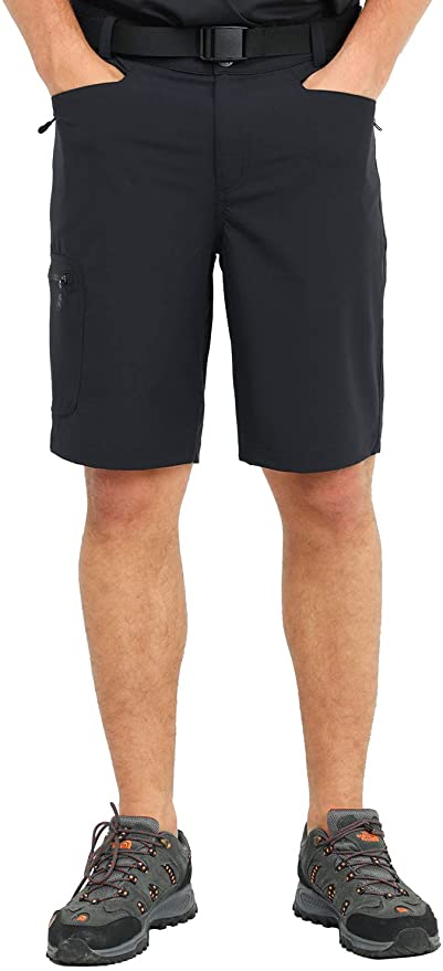 MIER Men's Stretchy Hiking Shorts Nylon Quick Dry Cargo Shorts with 5 Pockets, Water Resistant, Lightweight