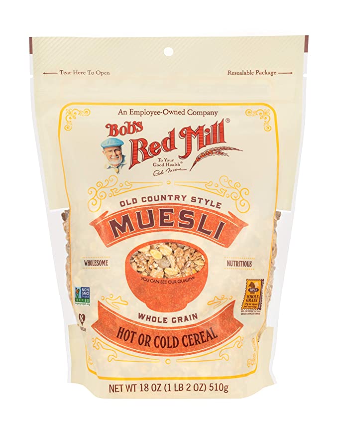 Bob's Red Mill Resealable Old Country Style Muesli Cereal, 18 Ounce (Pack of 4)