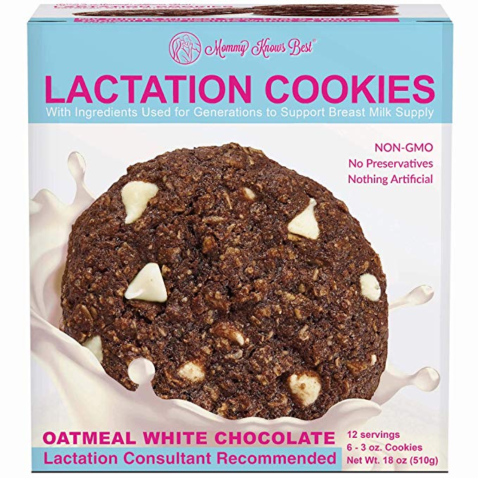Lactation Cookies Breastfeeding Supplement - Oatmeal White Chocolate Chip - 6 XL Cookies 12 Servings - Support Mothers Breast Milk Supply Increase - with Brewers Yeast Powder 100% Fenugreek Free…