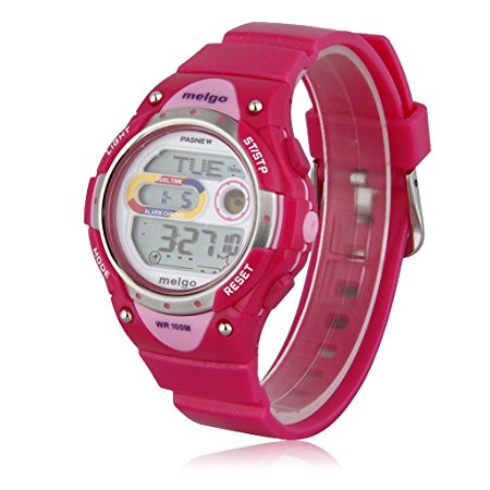 Cool Pasnew LED 100M Waterproof Digital Sport Watch for 5-15 Years Old Boys Girls Kids Students (Pink)