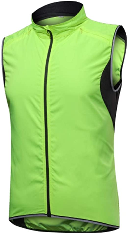 Shlia Men's Cycling Running Jacket Windproof Vest Bike Sleeveless Jacket Water-Resistant Coat