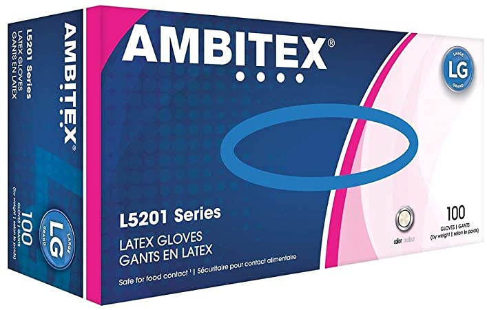 Tradex L5201-LG Ambitex Large Powder-Free Latex Gloves - 100 / BX