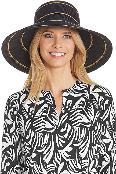 Coolibar UPF 50  Women's Wide Brim Beach Hat - Sun Protective