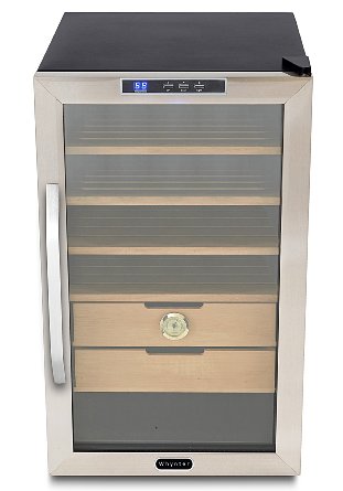 Whynter CHC-251S Stainless Steel Cigar Cooler Humidor, 2.5 Cubic Feet