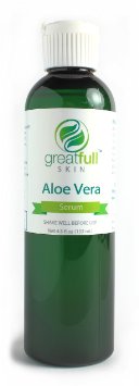 Aloe Vera Serum By GreatFull Skin - Best Gel to Sooth Irritated or Sunburned Skin - Moisturize and Hydrate Dry Skin on Contact - Great for Heat Rash Burns and Inflamed Skin - 45 Ounces