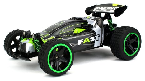 Power Baja Remote Control RC Buggy 2.4 GHz PRO System 1:18 Scale Size RTR w/ Working Suspension, Spring Shock Absorbers (Colors May Vary)
