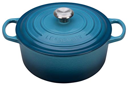 Le Creuset Signature Enameled Cast-Iron 5-1/2-Quart Round French (Dutch) Oven, Marine