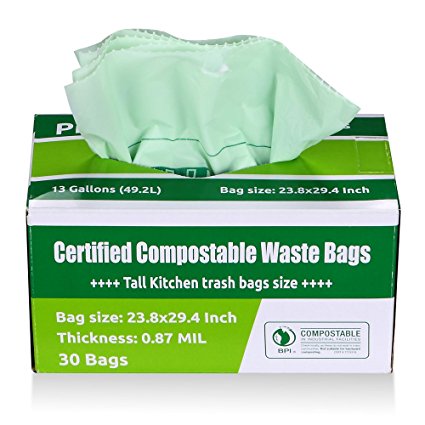 Primode 100% Compostable Bags 13 Gallon, Tall Kitchen