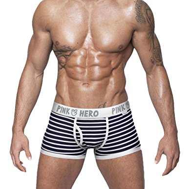 TopsHouse Men Sexy Stripe Boxer Briefs Cotton Trunk Underwear shorts Soft Underpants Bikini