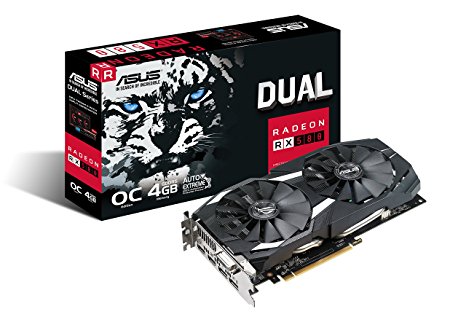 ASUS Radeon RX 580 O4G Dual-fan OC Edition GDDR5 DP HDMI DVI VR Ready AMD Graphics Card (DUAL-RX580-O4G)