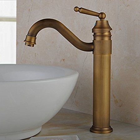Hiendure Centerset Single Handle Antique Brass Bathroom Vanity Sink Lavatory Faucet