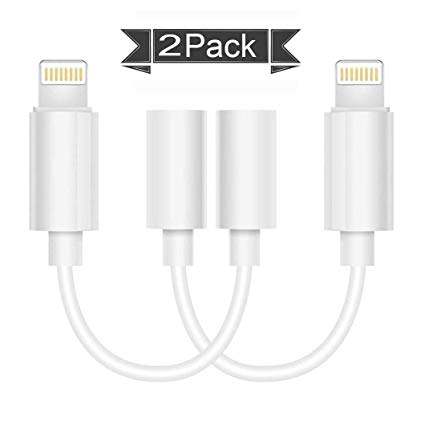 hairbowsales iPhone Headphone Adapter (2 Pack), Compatible with iPhone 7/7Plus /8/8Plus /X/Xs/Xs Max/XR Adapter Headphone Jack, 3.5 mm Headphone Adapter Jack Compatible with iOS 11