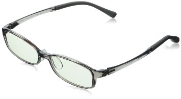 JINS PC Glasses Computer Eyewear Gray Light Brown Lenses Cuts blue Light by 50
