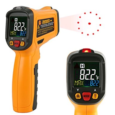 Infrared thermometer, Janisa PM6530B Non Contact Digital Laser Thermometer Infrared Thermometer Temperature Gun Circle Color Display -50℃ to 550℃ With 12 Point Aperture Temperature Alarm Function