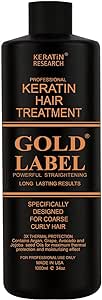 Gold Label Professional Brazilian Keratin Blowout Hair For All. Designed for Coarse Curly Black African Dominican and Brazilian Hair Types 1000ml Queratina Keratina Brasilera Chocolate