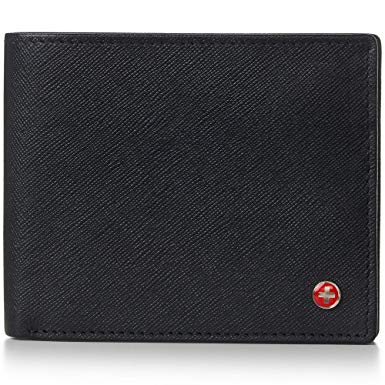 Alpine Swiss RFID Mens Wallet Deluxe Capacity Divided Bill Sections Choice of Coin Bifold Trifold