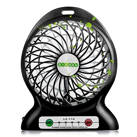 Portable Fan,Battery Powered Fan,USB Mini Desk Fan Small Personal Fan for Cooling Camping Fishing BBQ Travel Car Office Baby Stroller (Rechargeable 18650 Lithium Battery, 3 Speeds,Flash light)