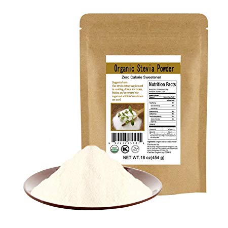 CCnature Organic Stevia Powder Extract Natural Sweetener Zero Calorie Sugar Substitute 16oz