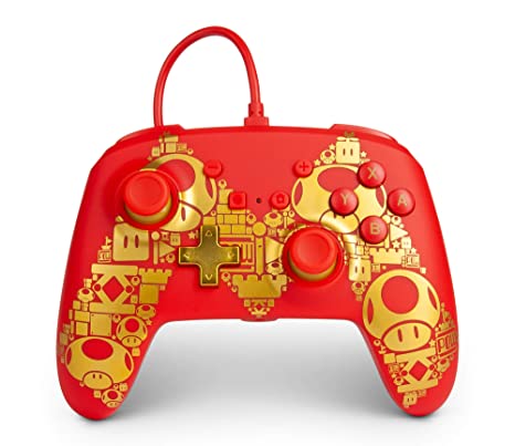 PowerA Enhanced Wired Controller for Nintendo Switch - Golden M, Gamepad, Wired Video Game Controller, Gaming Controller - Nintendo Switch