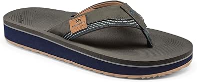 Cobian Men’s Roca Rise Synthetic Leather Strap Flip-Flop Sandals