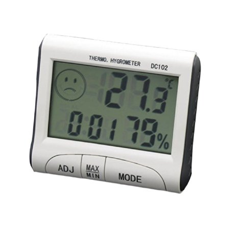 Pooqdo DC102 LCD Display Thermometer Humidity Temperature Hygrometer Meter Clock