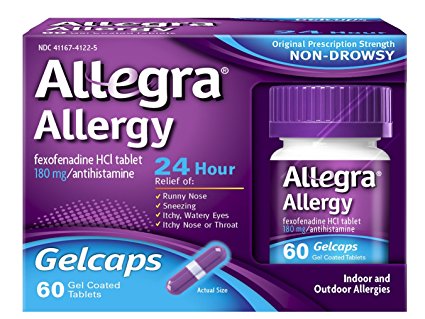 Allegra Allergy 24 Hour Gelcaps, 180 mg, 60 Count