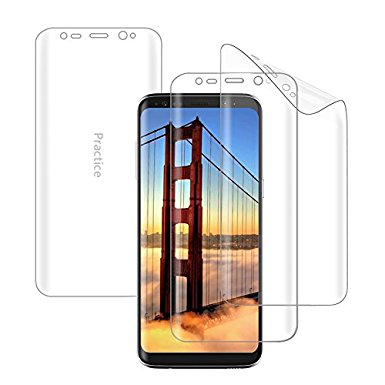 S8 Plus Screen Protector,2-Pack [Case Friendly] LeKu HD Clear Full Coverage Curved Screen Protector Film(Not Glass) for Samsung Galaxy (S8 ) S8 Plus (Extra Practice Film Included)