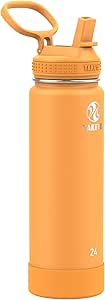 Takeya Actives 24 oz Vacuum Insulated Stainless Steel Water Bottle with Straw Lid, Premium Quality, Honeycomb