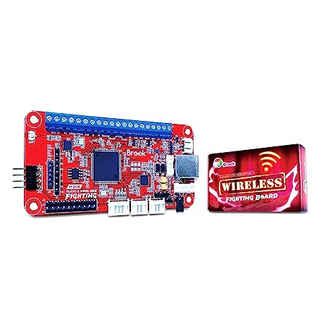 Brook Wireless Fighting Board - Pre-installed header version, Support 3D-VR, 3.5mm audio connector(PS4), Two analog sticks, Tournament mode, Touchpad and Turbo Function