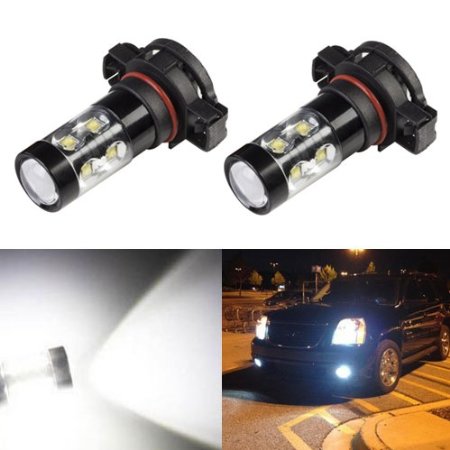 JDM ASTAR Extremely Bright All Size Max 50W High Power LED Bulbs for DRL or Fog Lights, Xenon White (5202 H16)