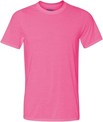 Fashion Gildan 42000 Adult Core Performance T Shirt Safety Pink Large