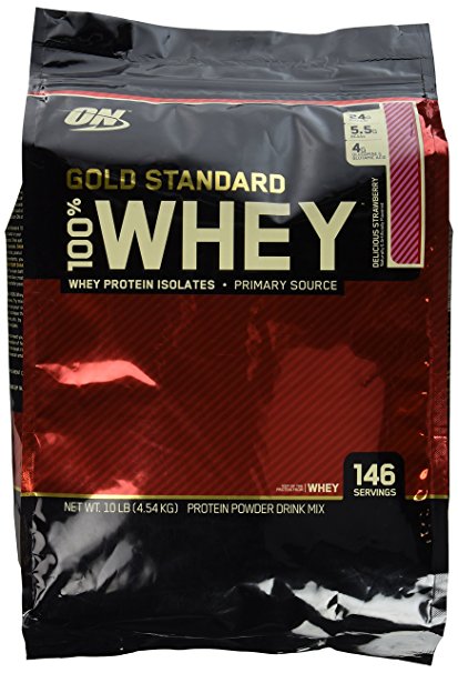 Optimum Nutrition Gold Standard 100% Whey Delicious Strawberry -- 10 lbs