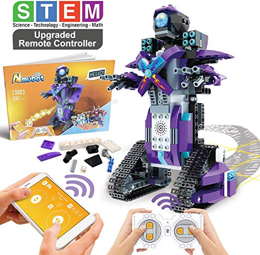 POKONBOY Building Blocks Robot Kits for Kids to Build, STEM Toys Engineering DIY Remote Control Robot Kits STEM Robotics Building Kits for 8-14 Years Old Boys and Girls（Purple）