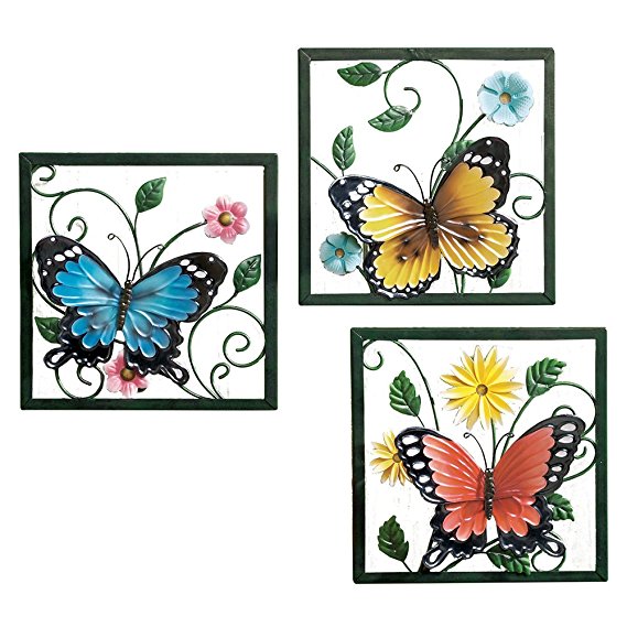 Fluttering Butterfly Wall Art Trio