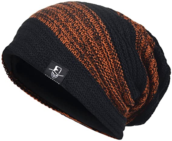 VECRY Mens Slouchy Beanie Knit Skull Cap Long Baggy Hip-hop Winter Summer Hat B305