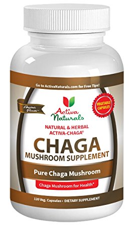 Activa Naturals Chaga Mushroom Supplement – 120 Vegetarian Capsules for Immune Health Support