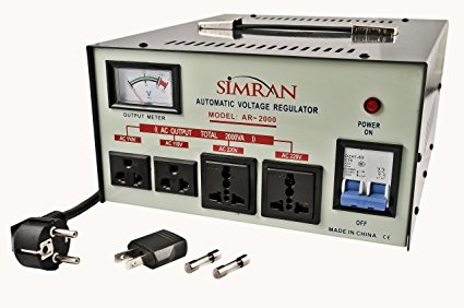 - Simran Ar 2000 - Heavy Duty 2000 Watts Continuous Use Voltage Transformer Regulator / Stabilizer for Worldwide Use.