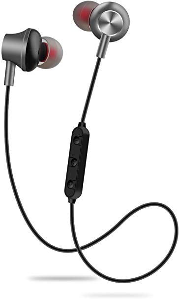Wiw Bluetooth Headphones Wireless Earbuds Magnetic Stereo Earphones IPX4 Gym Earphones with Built-in Mic Gray