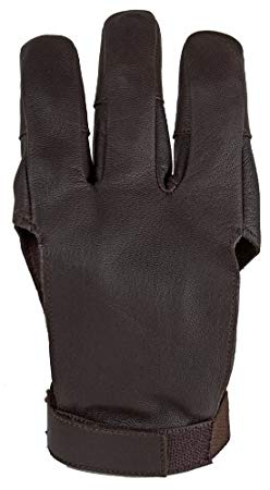 Damascus DWC Archery Shooting Glove, Three Finger Design Fits Either Hand, Velcro Strap, Large