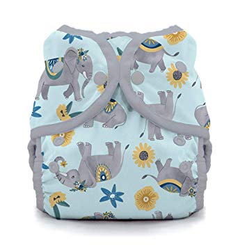 Thirsties Duo Wrap Cloth Diaper Cover, Snap Closure, Elefantabulous Size One (6-18 lbs)