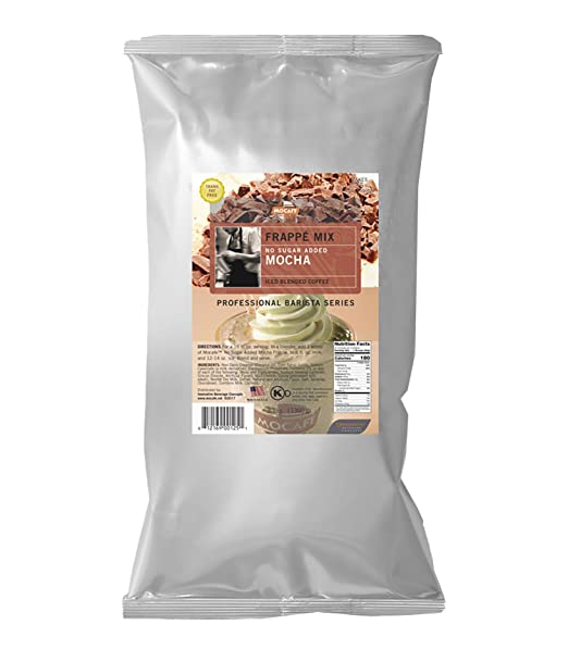 MOCAFE Frappe Mocha No Sugar Added Ice Blended Coffee, 3-Pound Bag Instant Frappe Mix, Coffee House Style Blended Drink Used in Coffee Shops