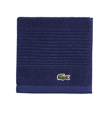 Lacoste Legend Towel, 100% Supima Cotton Loops, 650 GSM, 13"x13" Wash, Navy