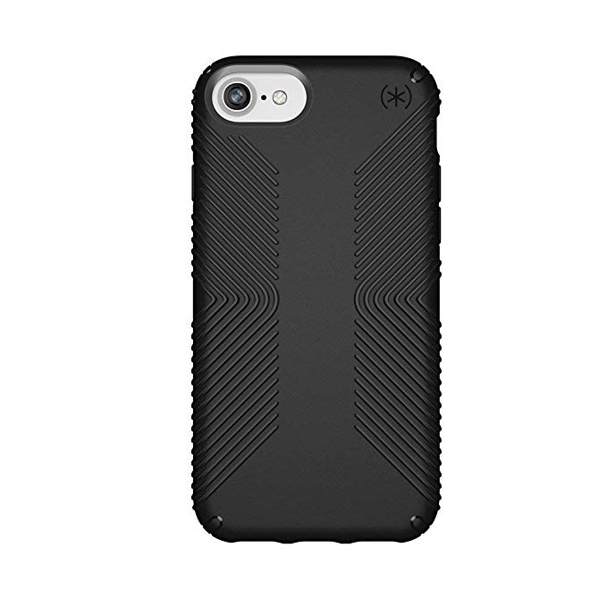 Speck Products Presidio Grip Case for iPhone 8 (Also Fits 7/6S/6), Black/Black